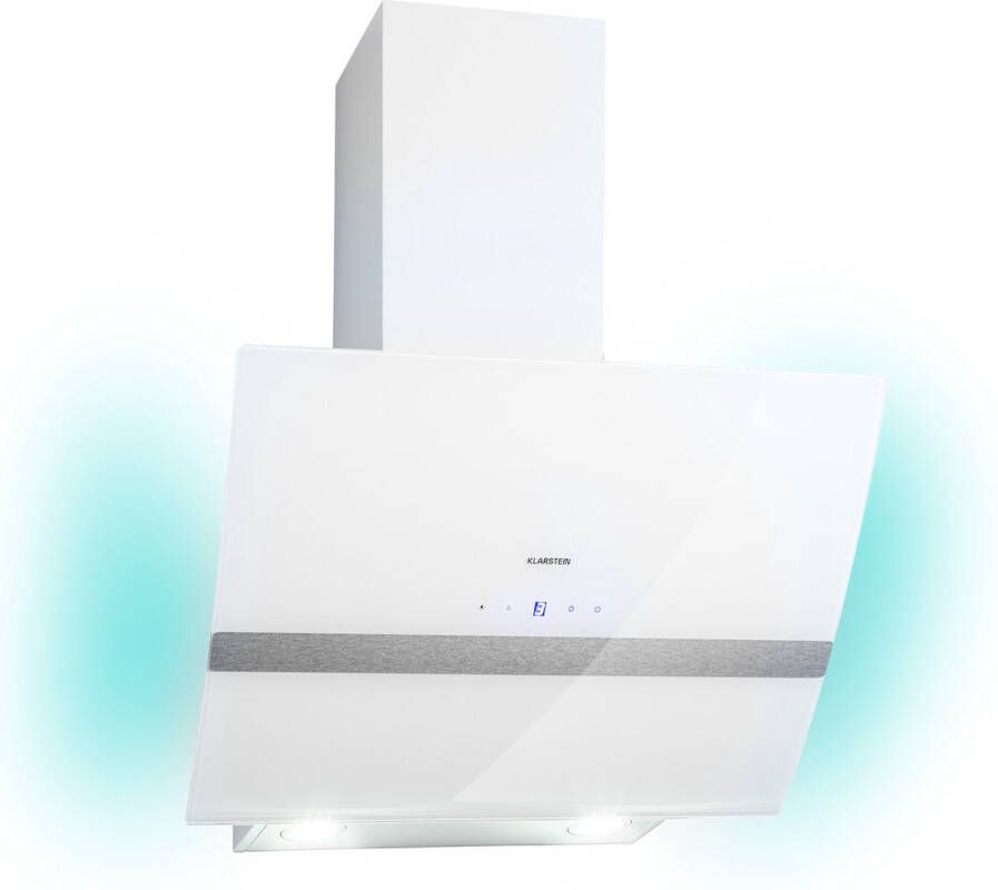 Klarstein Afzuigkap Luchtcirculatie Afvoer Stille RVS Wandafzuigkap met Filter 60 cm LED-verlichting Schuine Afzuigkap 509 m³ u 43 cm voor Keuken Touch Vetfilter Aluminium glas Dampkap Wasemkap Kookplaatafzuiging - Foto 2