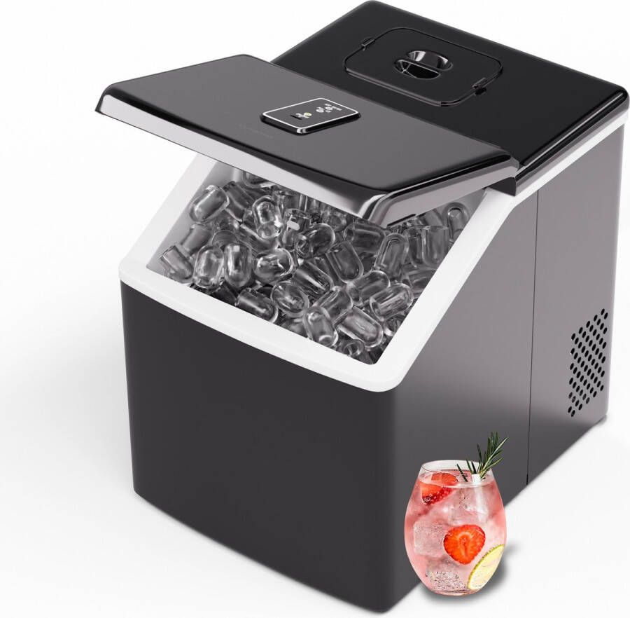 Klarstein Clearcube Ijsblokjesmachine Helder Ijs 13 kg 24 uur Zwart