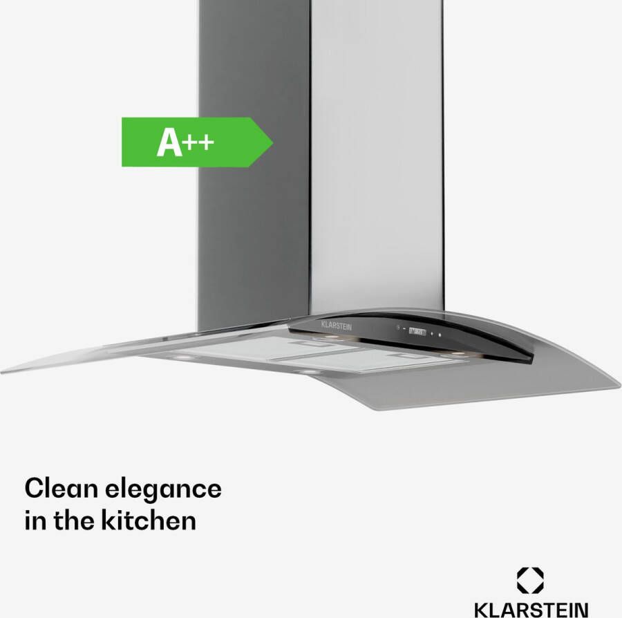 Klarstein Colette Afzuigkap 90 cm breed 600m³ h EEK A RVS Zilver - Foto 4