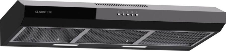 Klarstein afzuigkap 90 cm afzuigkap met afvoersysteem en vaatwasserbestendig filter van aluminium rustige afzuigkap voor afvoersysteem 200 m³ h debiet efficiënte wandkap met leds en touch control