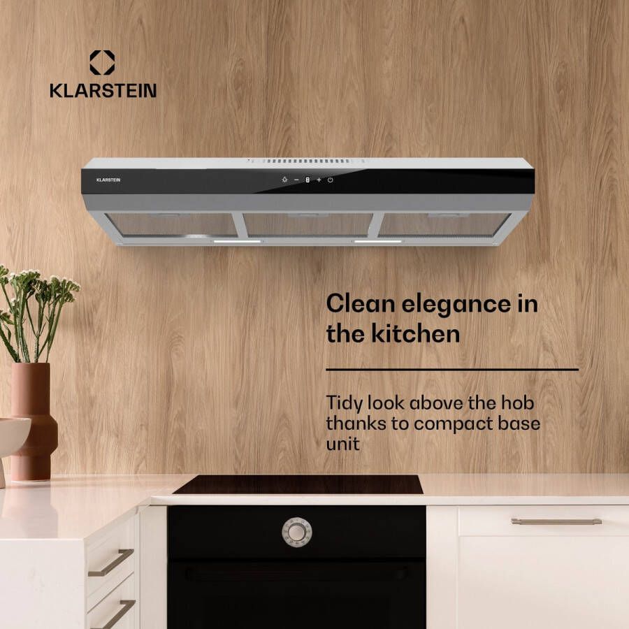 Klarstein Contempo Neo afzuigkap voor onderbouw 90 cm 175 m³ h LED Roestvrij staal