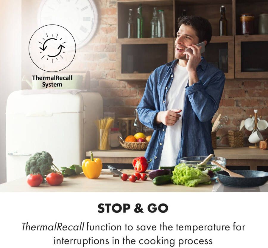 Klarstein Delicatessa 60 Hybrid Inbouwkookplaat Inductie 4 Kookzones 7000W Afzonderlijk Regelbaar SenseControl Touchpaneel Overhittingsbeveiliging 99 Minuten Timer Digitaal Display Panherkenning Kinderbeveiliging Wit - Foto 3