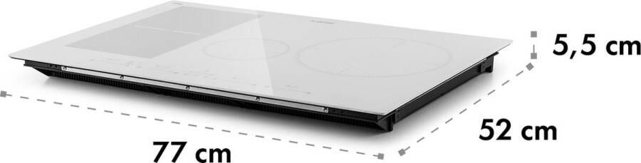 Klarstein Delicatessa 77 Hybrid Inbouw Kookplaat Inductie 4 Zones Varioheating Thermoboost Functie Timer 7000W Kinder- en Overhittingsbeveiliging Flexzone Elegant Praktisch Glaskeramisch Oppervlak Energiebesparend Wit - Foto 4