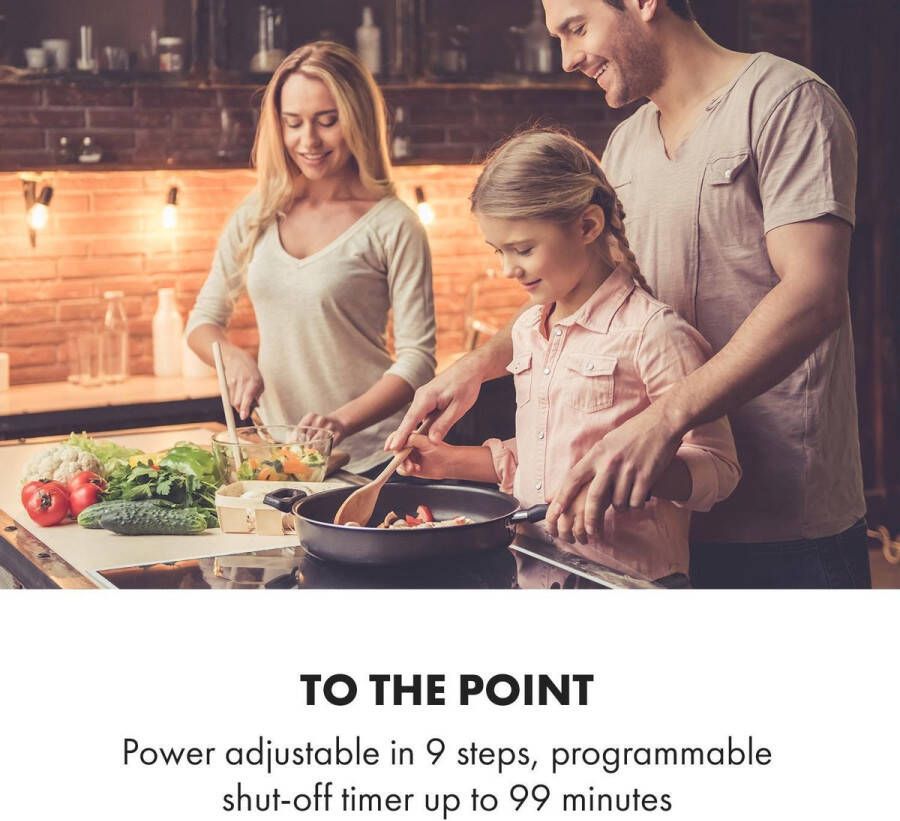 Klarstein Delicatessa 77 Hybrid Prime Inbouw Inductiekookplaat 4 Zones 7000W Onderhoudsvriendelijk Keramisch Oppervlak Energiesparend Flexzone ThermoBoostfunctie Overhittingsbescherming Kinderbeveiliging Touchpanee Zwart