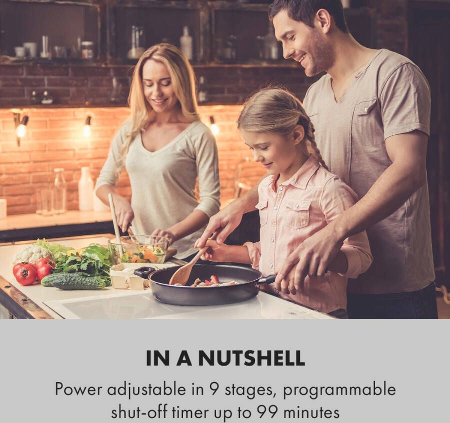 Klarstein Induktionskochfeld Glaskeramik Kochfeld Induktionskochfeld met 5 Platten Einbau Induktionskochfeld met Touch Display Digitalanzeige en Timer Funktion Schnelles Aufheizen 9300 Watt – geschikt voor thuisfitness en sportschoolgebruik du