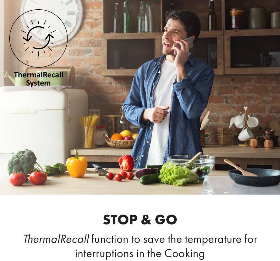 Klarstein inductiekookplaat – glaskeramisch inbouwkookveld met 5 zones touch display timer en snelle opwarming – 9000 watt