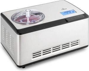 Klarstein Dolce Bacio Smart ijsmaker yoghurtmaker compressor 2 liter WiFi touch roestvrij staal