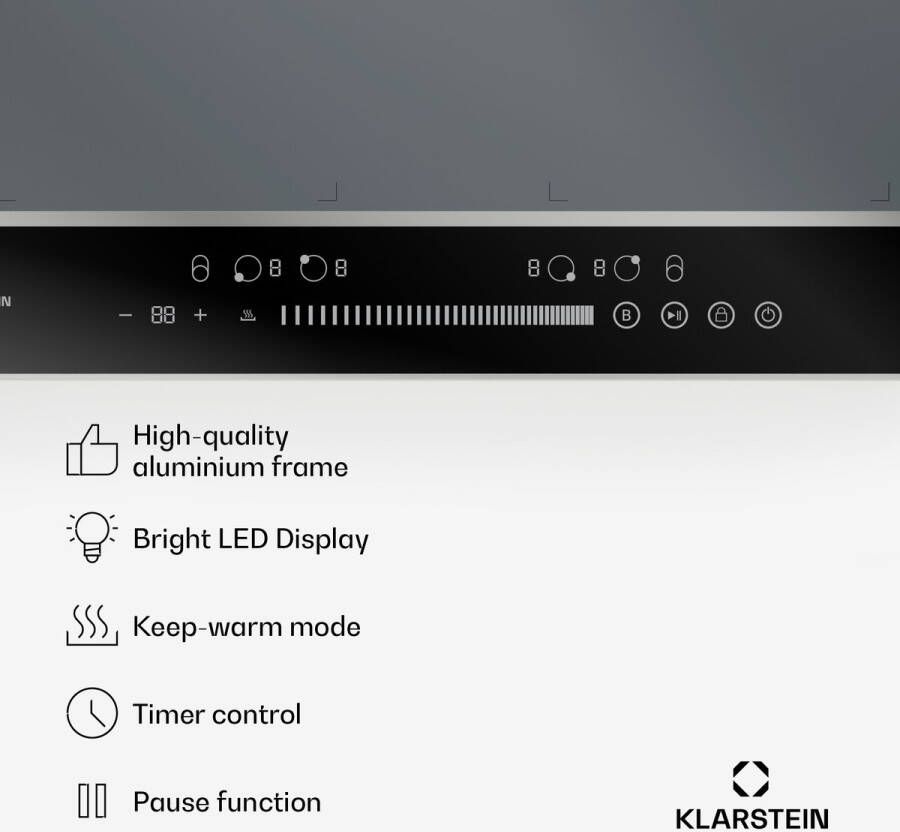 Klarstein DualTone Flex inductiekookplaat Flexzones zilver