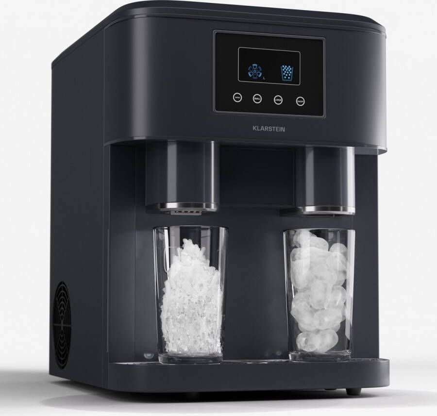 Klarstein Eiszeit Crush Ijsblokjesmachine 2 Formaten Crushed ice Zwart
