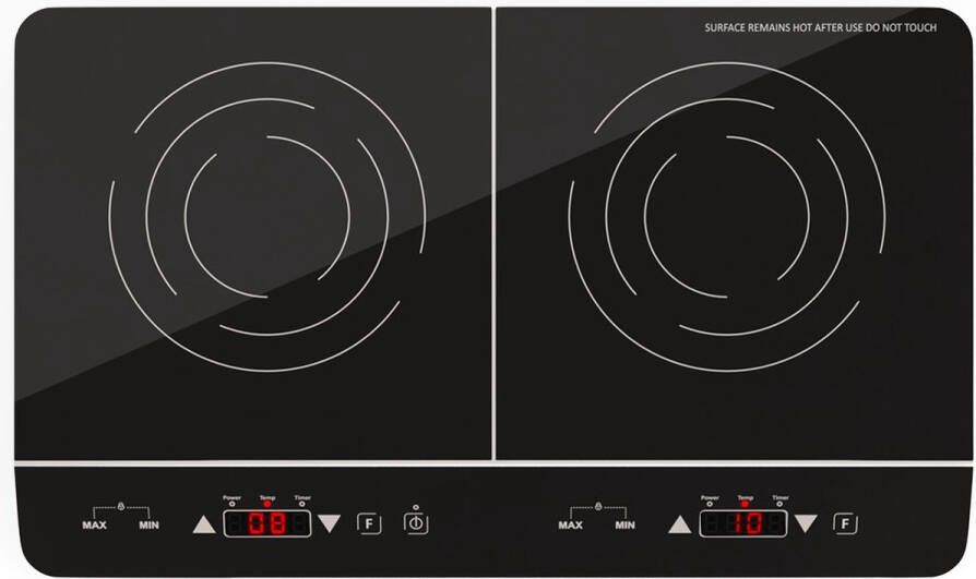 Klarstein elektrische inductiekookplaat met 2 platen mobiel 3500 W inductiekookplaat voor kamperen en thuis 2 inductiekookplaten draagbaar moderne dubbele inductiekookplaat Zwart