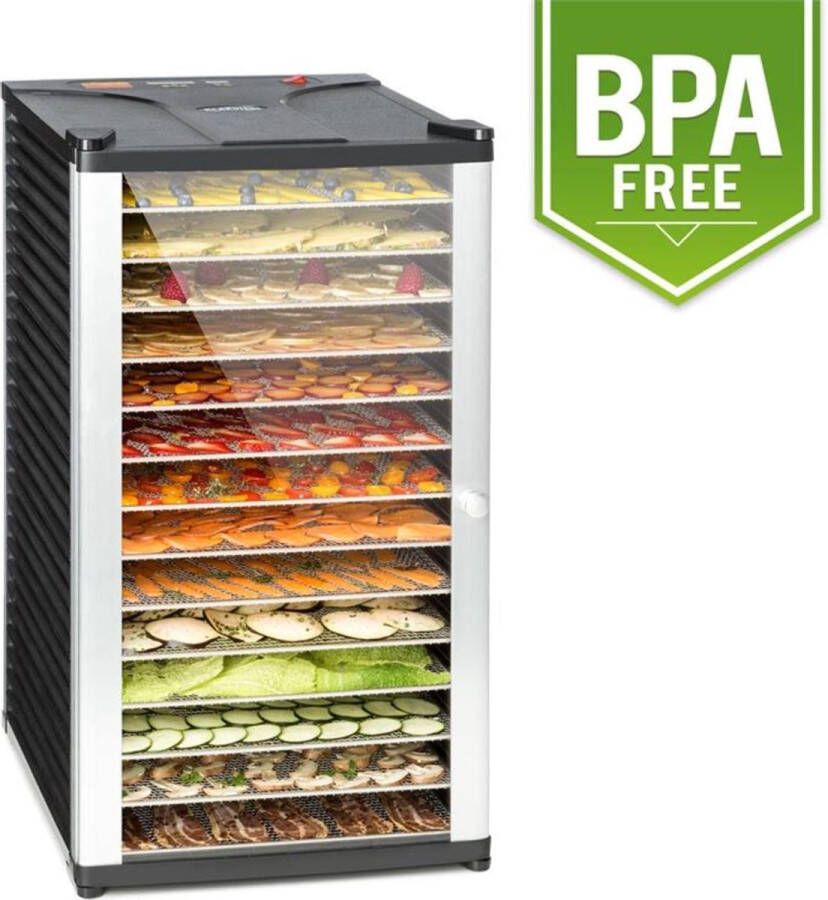 Klarstein Fruit Jerky 14 voedseldroger 1000 W 30 tot 70 °C 14 etages timer LC display