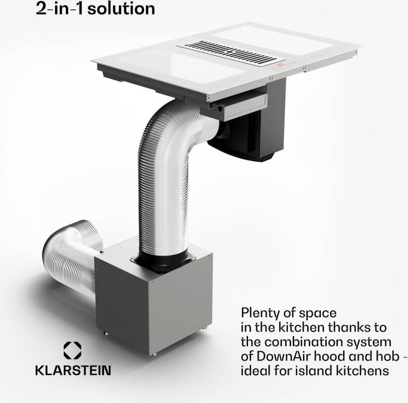 Klarstein Full House 77 Inductiekookplaat Down Air Systeem 77 cm Wit - Foto 2