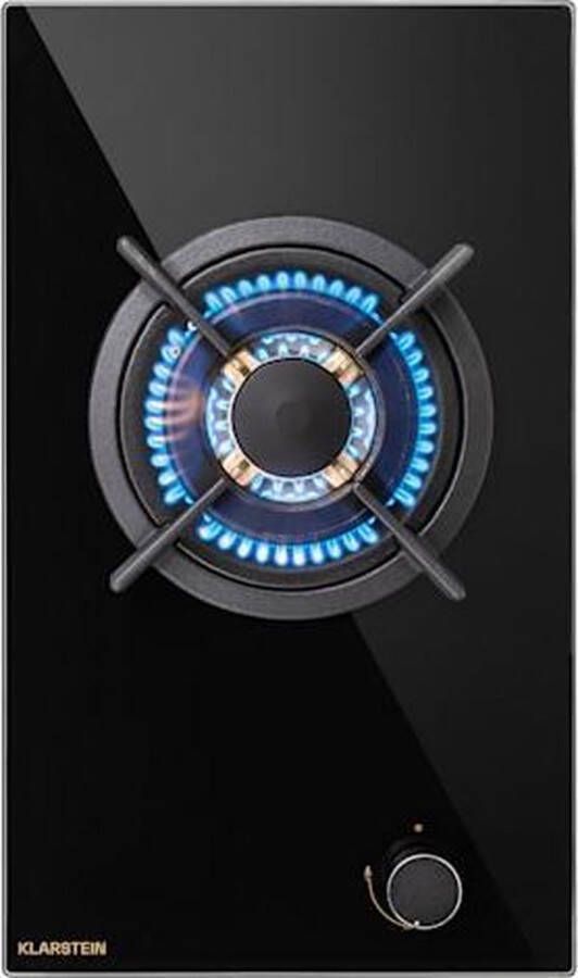 Klarstein Gasherd Gaskochfeld 1 Flammig Einbau Gaskocher voor Zuhause & Wohnmobil Campingkocher met Glasplatte Gasherd voor Propan en Erdgas Edelstahl Gas Herdplatte Wok Brenner 3400 Watt – geschikt voor thuisfitness en sportschoolgebruik duurz