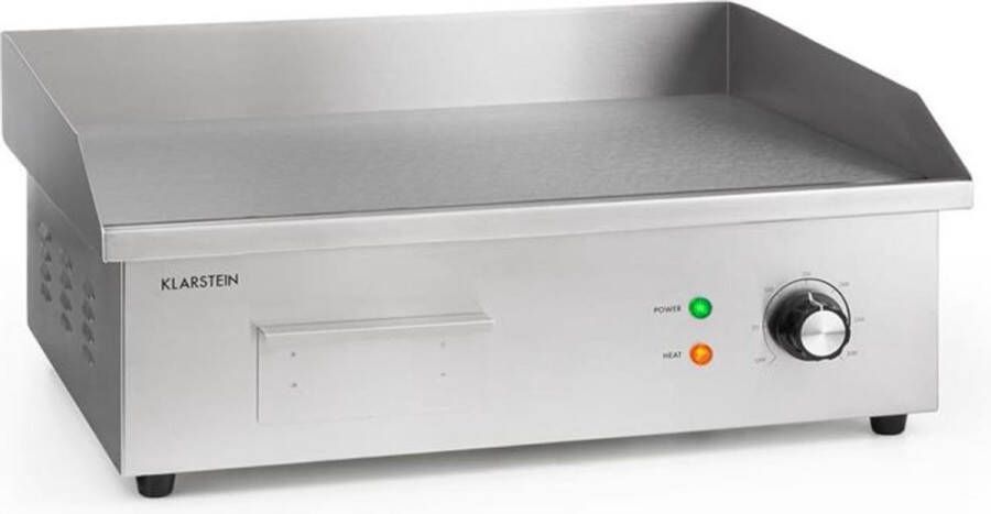 Klarstein Grillmeile 3000G Pro elektrische bbq 3000W grillplaat 54 5x35cm glad 22 kg voor Horeca LED Thermostaat Energiezuinig Tafelgrill Indoor Grill Tischgrill Elektrische Grill voor Snackbar voor Foodtruck voor Markt