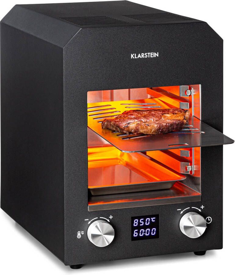 Klarstein Hannibal hoge-temperatuur-grill indoor 2.200W 850°C RVS zwart