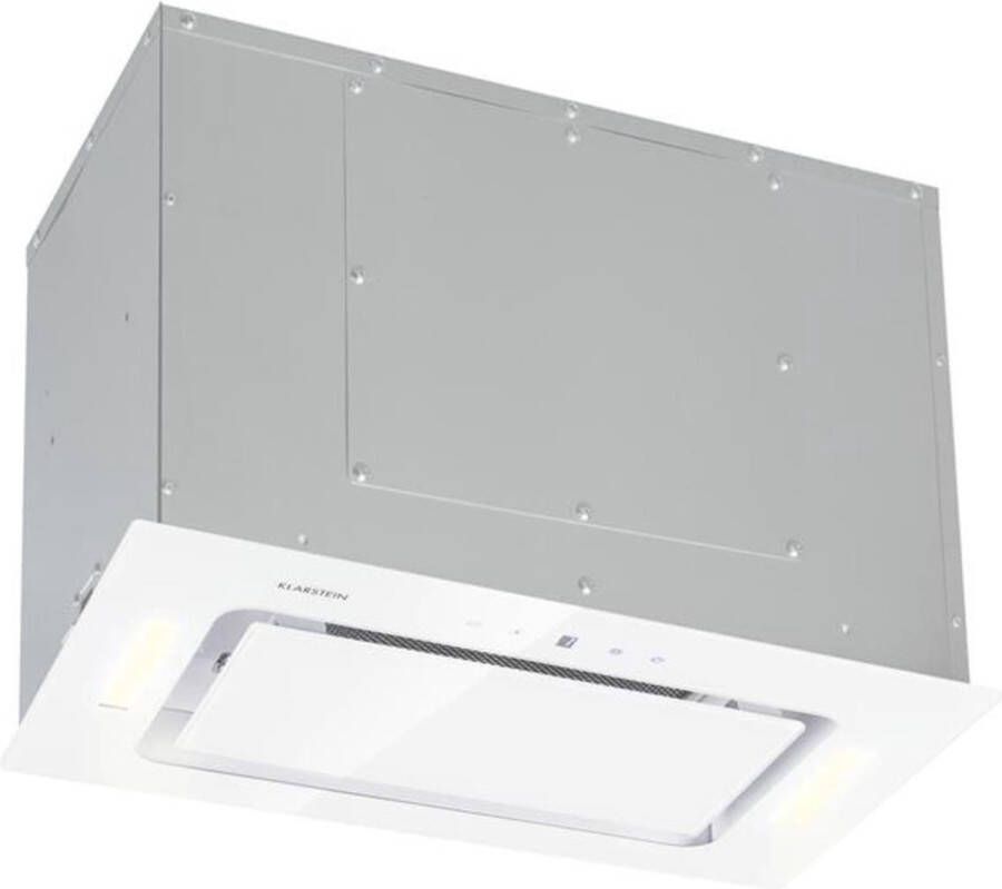 Klarstein Hektor Afzuigkap Inbouw 52cm Afvoer: 530 M³ H LED-Verlichting Touch Bediening Glas Wit