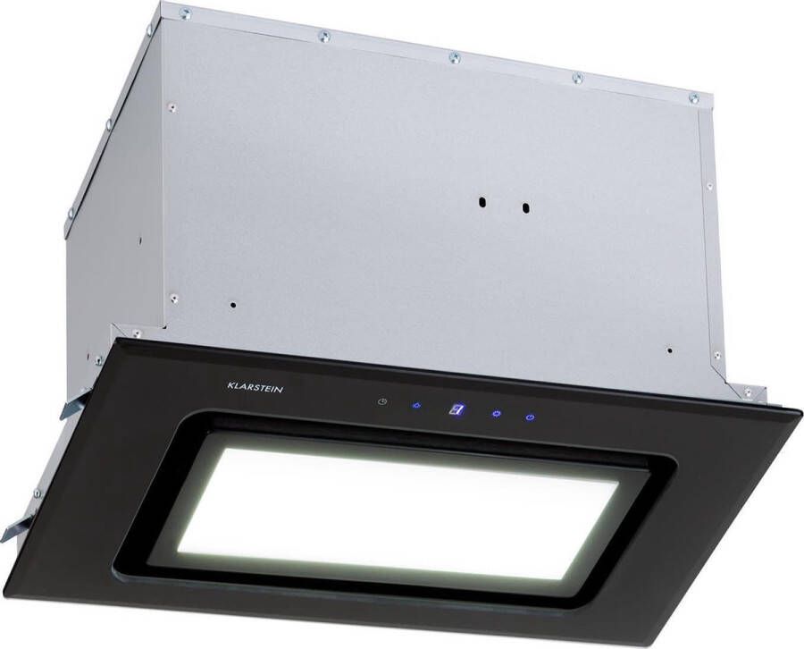 Klarstein Dunstabzugshaube Unterbau Einbau Dunstabzugshaube Flach met Spülmaschinenfestem Aluminium Fettfilter 506m³ h Luftstrom LEDs Abzugshaube aus Stahl Dunstabzugshaube zonder Abluftrohr – geschikt voor thuisfitness en sportschoolgebruik du