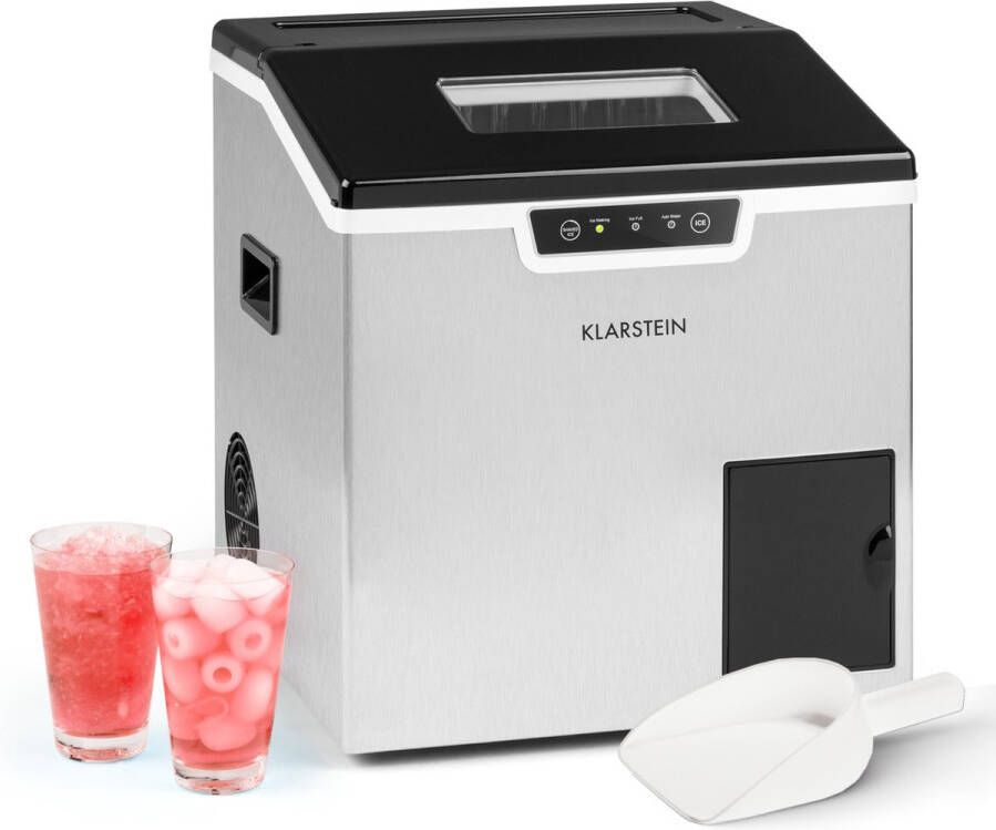 Klarstein Eiswürfelmaschine Klein 3L Eiswürfelbereiter Eiswürfelmaschine voor 20kg Crushed Eis & Eiswürfel Mini Eiswürfelmaschine Mittelgroße Eiswürfel Eiswürfelbereiter Selbstreinigend – geschikt voor thuisfitness en sportschoolgebruik duurzam - Foto 2