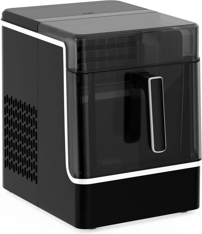 Klarstein ijsmachine 23kg 24u 32 ijsblokjes 17min roestvrij staal automatisch reinigen waterreservoir van 2kg intuïtieve bediening waarschuwingen modern ontwerp zwart