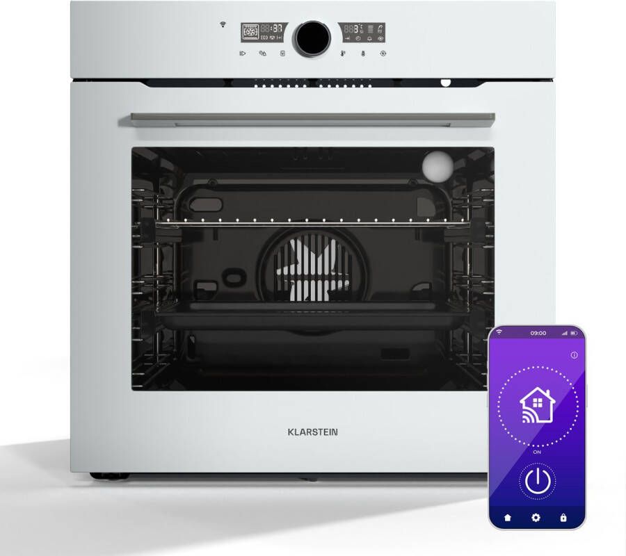 Klarstein Illuminosa Smart Inbouwoven – 73 L 11 functies WLAN-besturing energie-efficiëntieklasse A+ driedubbel glazen deur inbouwoven zonder kookplaat app-bediening 2800 W kinderslot