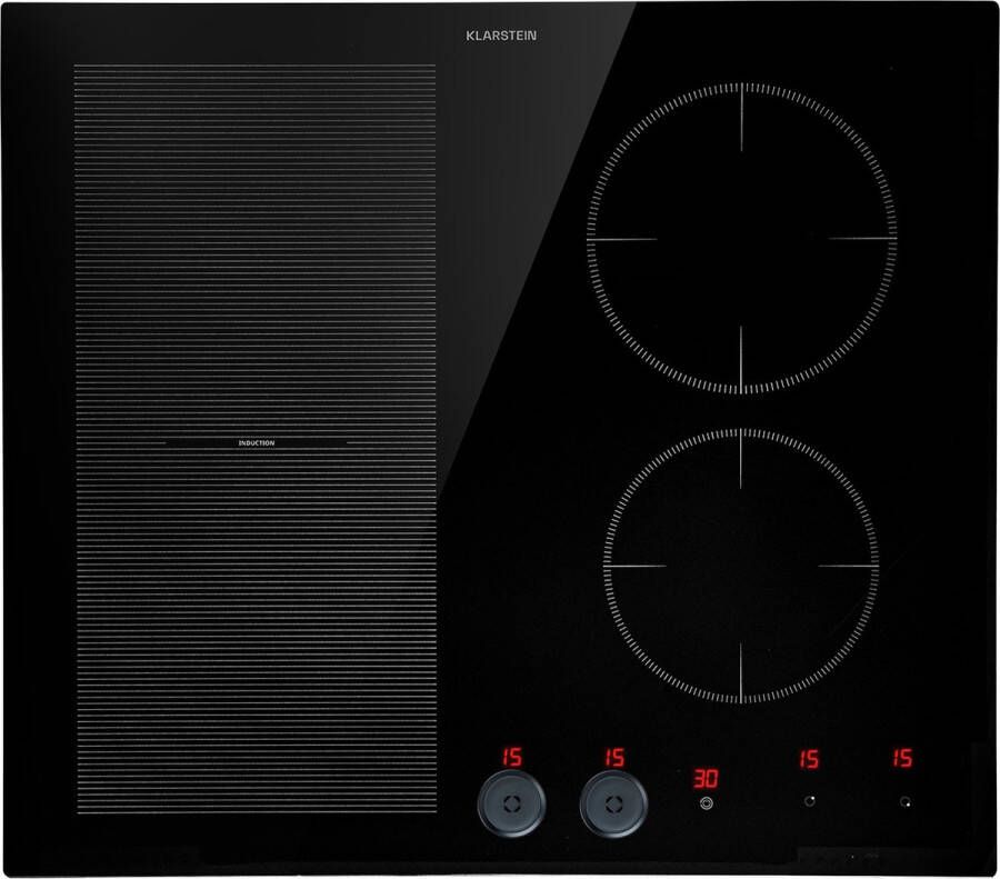 Klarstein Inductie Kookplaat 4 Platen Inbouw Inductie Kookplaat Met 4 Pitten 7000 Watt Inductie Kookplaat Met Touch Control & Timer Glaskeramische Kookplaat Met Afneembare Magnetische Regelaar Zwart