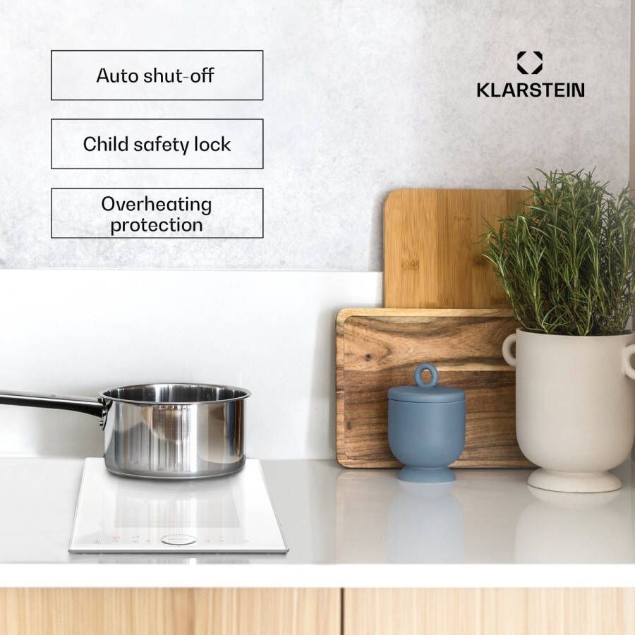 Klarstein Inductiekookplaat 2 Platen Inbouw Inductiekookplaat Met 2 Kookplaten 3500 Watt Inductiekookplaat Met Tiptoetsbediening & Timer Efficiënte Elektrische Inductiekookplaat Wit