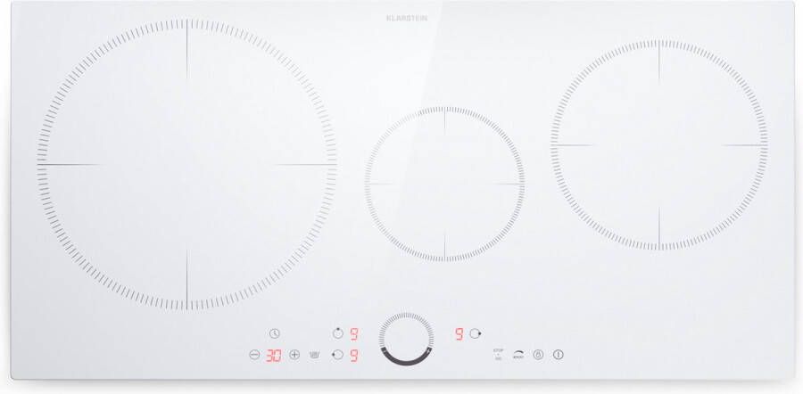 Klarstein Inductiekookplaat 3 Platen Inbouw Inductiekookplaat Met 3 Kookplaten 7000 Watt Inductiekookplaat Met Aanraakscherm & Timer Efficiënte Elektrische Inductiekookplaat Wit - Foto 2