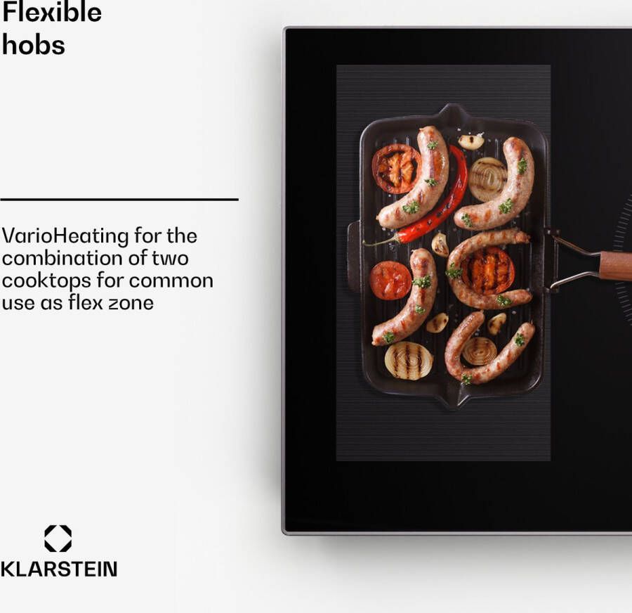 Klarstein Inductiekookplaat Keramische Kookplaat Van Glas 7000W Inductiekookplaat Met 4 Platen Inbouw Inductiekookplaat Met Aanraakscherm En Timer Moderne Kookplaten Met Oververhittingsbeveiliging Zwart