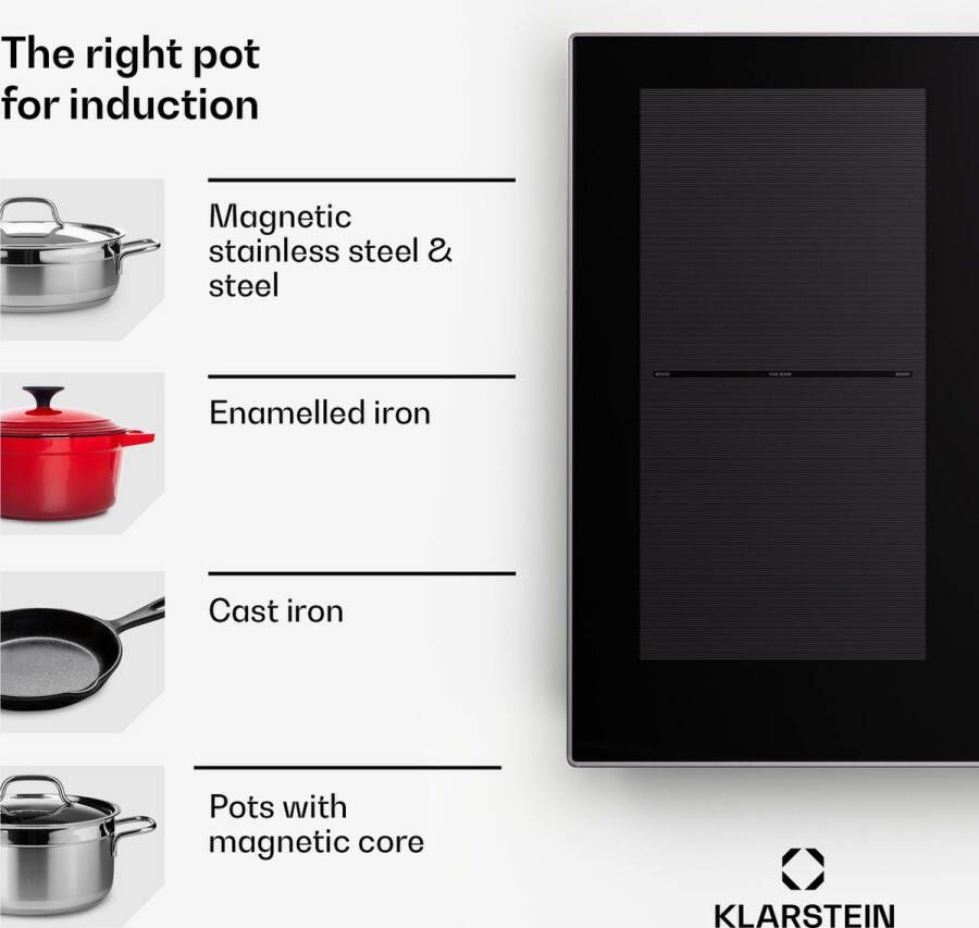 Klarstein Inductiekookplaat Keramische Kookplaat Van Glas 7000W Inductiekookplaat Met 4 Platen Inbouw Inductiekookplaat Met Aanraakscherm En Timer Moderne Kookplaten Met Oververhittingsbeveiliging Zwart - Foto 2