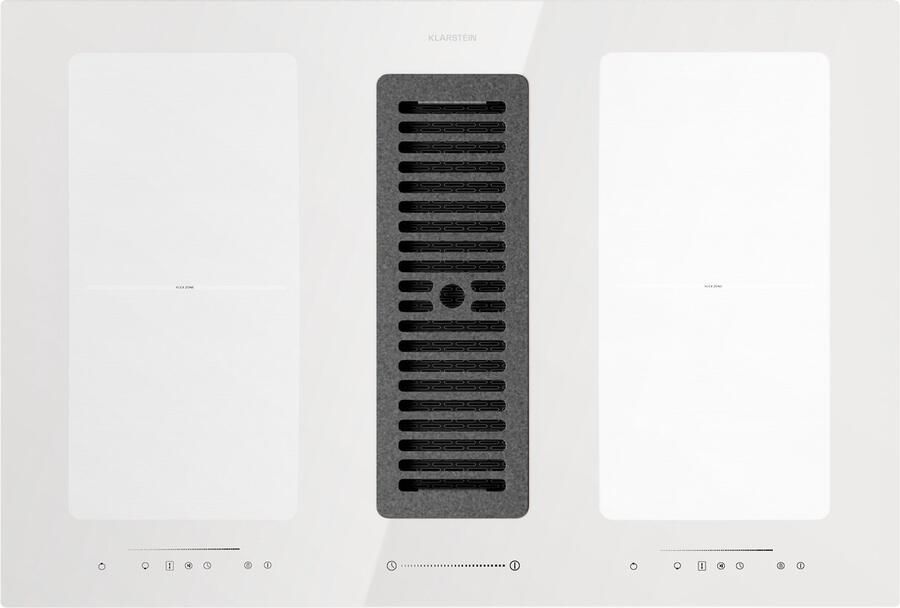 Klarstein Inductiekookplaat 2-in-1 kookplaat met ingebouwde afzuigkap voor kookeiland kookplaat met geïntegreerde afzuigkap 391 m³ h luchtstroom touch display energieklasse A+ Kookveld 7120W 52 cm Inbouw voor Keuken Flexzone - Foto 5