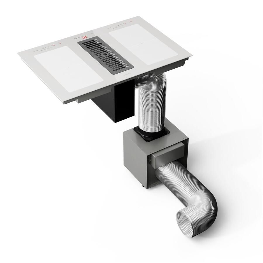 Klarstein Inductiekookplaat 2-in-1 kookplaat met ingebouwde afzuigkap voor kookeiland kookplaat met geïntegreerde afzuigkap 391 m³ h luchtstroom touch display energieklasse A+ Kookveld 7120W 52 cm Inbouw voor Keuken Flexzone - Foto 3