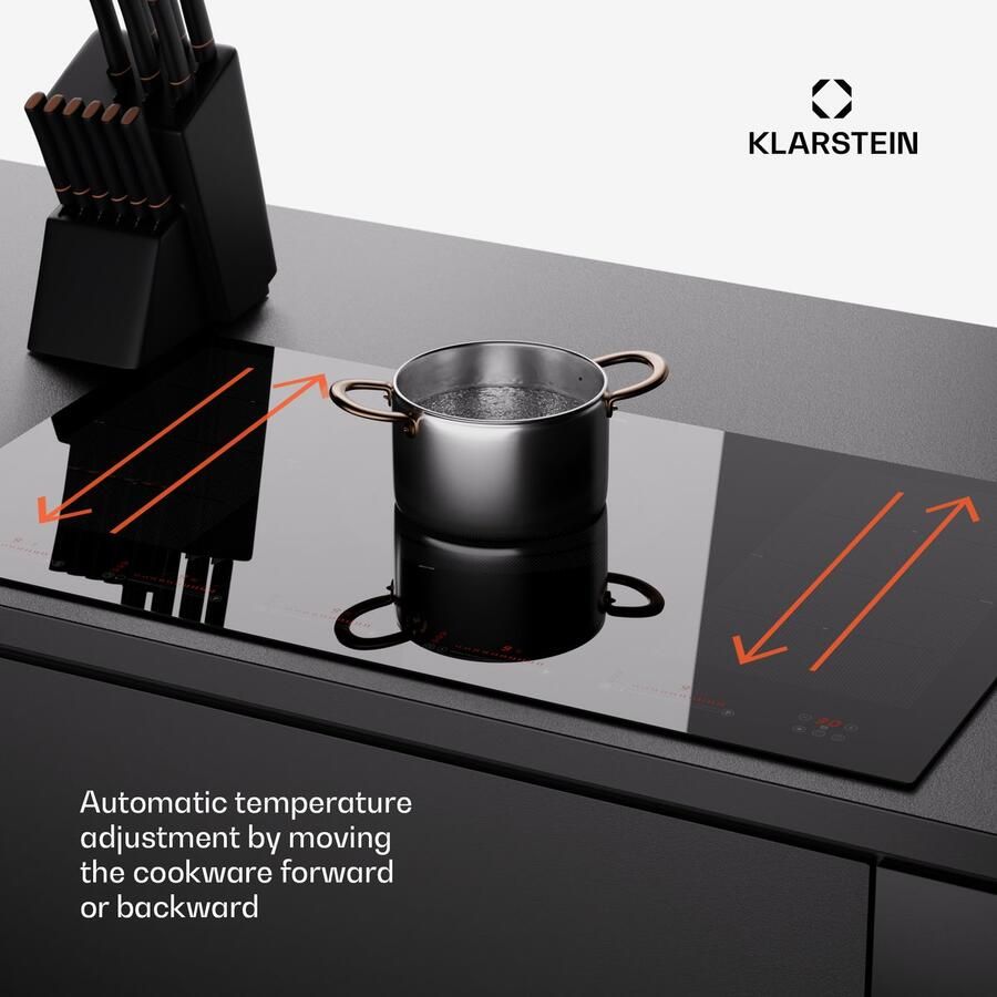 Klarstein Induktionskochfeld 5 Platten 90cm Glaskeramik Induktionskochfeld met 4 Kochfelder 9600W Induktionskochfeld Herd met Touch Control & Überhitzungsschutz Effizientes Glaskeramikkochfeld – geschikt voor thuisfitness en sportschoolgebruik d