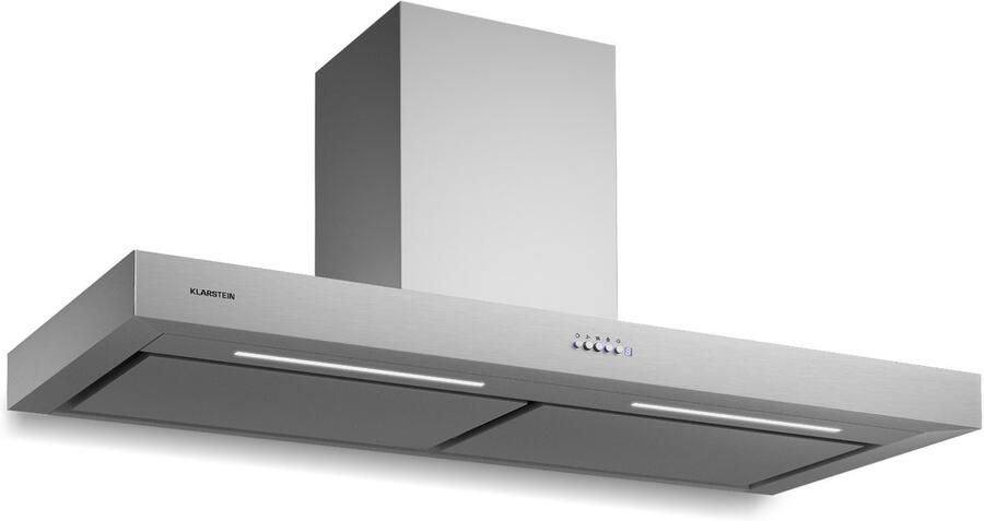 Klarstein afzuigkap 120 cm recirculatie afvoer afzuigkap voor de keuken afzuigkap met filter afzuigkap met krachtige luchtstroom van 546 m³ u wandafzuigkappen met LED-verlichting afzuigkappen 120 cm