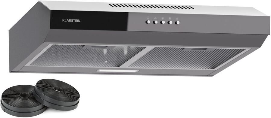 Klarstein afzuigkap 60 cm afzuigkap met afvoersysteem en vaatwasserbestendig filter van aluminium rustige afzuigkap voor afvoersysteem 200 m³ h debiet efficiënte wandkap met leds en touch control - Foto 3