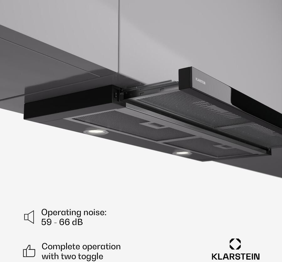 Klarstein afzuigkap 90 cm afzuigkap met afvoersysteem en vaatwasserbestendig filter van aluminium rustige afzuigkap voor afvoersysteem 491 m³ h debiet efficiënte wandkap met leds en touch control