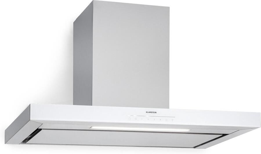 Klarstein Dunstabzugshaube 90cm Abluft Umluft Dunstabzugshaube met Spülmaschinenfestem Filter Abzugshaube Leise 500 m³ h Luftstrom Wandhauben voor die Küche met App Control Dunstabzug 90 cm – geschikt voor thuisfitness en sportschoolgebruik duu