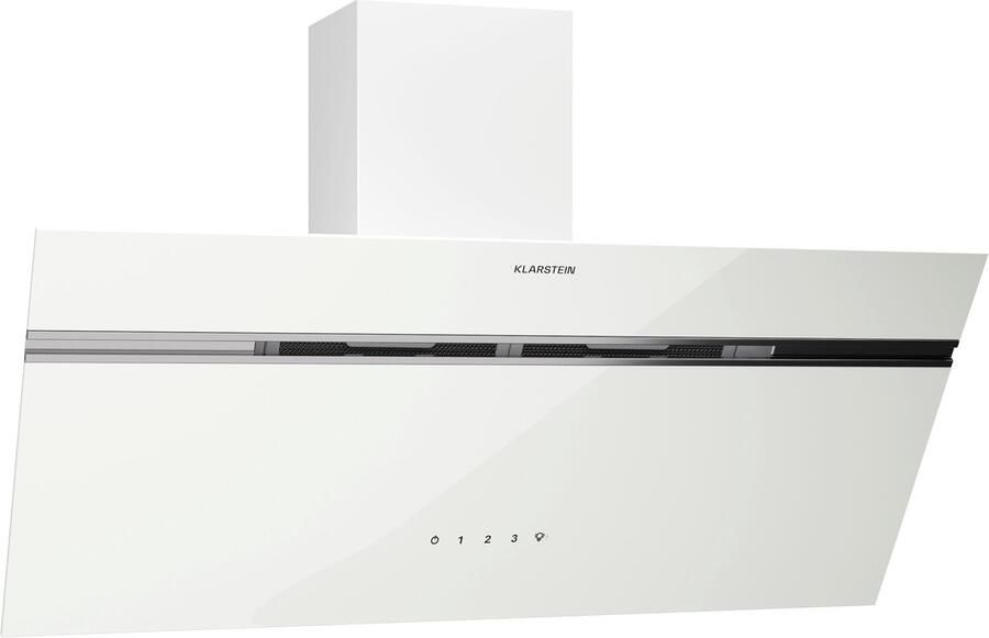 Klarstein Afzuigkap Alina 80cm Afzuigkap 600 m³ h Luchtstroom A-Energie-efficiëntie touchbediening LED-verlichting Stil 69 dB Afvoer & Recirculatie Wit 120 cm voor Keuken Koolstoffilter Energiezuinig Dampkap Wasemkap