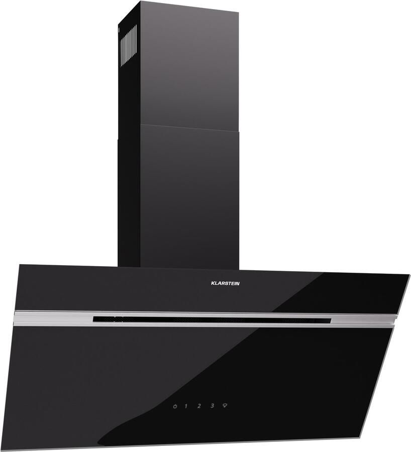Klarstein Afzuigkap Alina 80cm Afzuigkap 600 m³ h Luchtstroom A-Energie-efficiëntie touchbediening LED-verlichting Stil 69 dB Afvoer & Recirculatie Zwart 120 cm voor Keuken Energiezuinig Dampkap Wasemkap