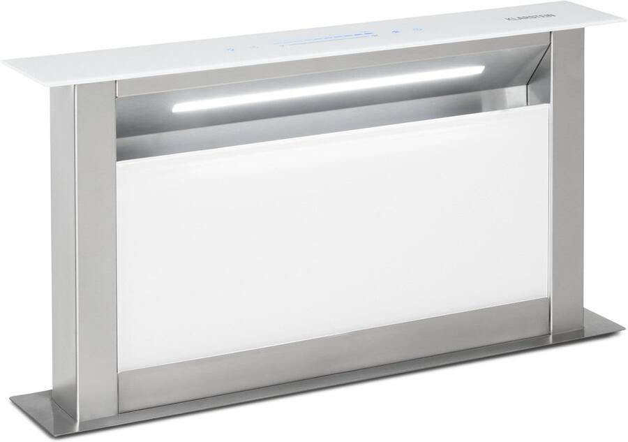 Klarstein Afzuigkap Athena 90 Schuine 90 cm Recirculatie 604 M³ H Roestvrij staal 576 m³ u Inbouw Touch Vetfilter RVS glas LED Dampkap Wasemkap Kookplaatafzuiging