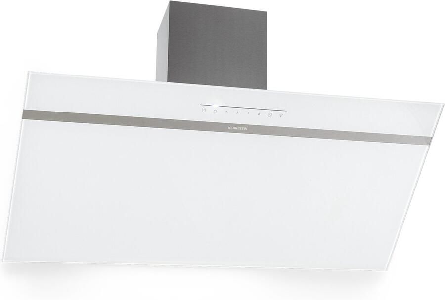 Klarstein Afzuigkap Ava 90 Cm Breed Wandkap Wifi A+ 515 M³ H Touch Bediening Wit Wandafzuigkap 515 m³ u 90 cm voor Keuken Vetfilter LED Dampkap Wasemkap Kookplaatafzuiging - Foto 2