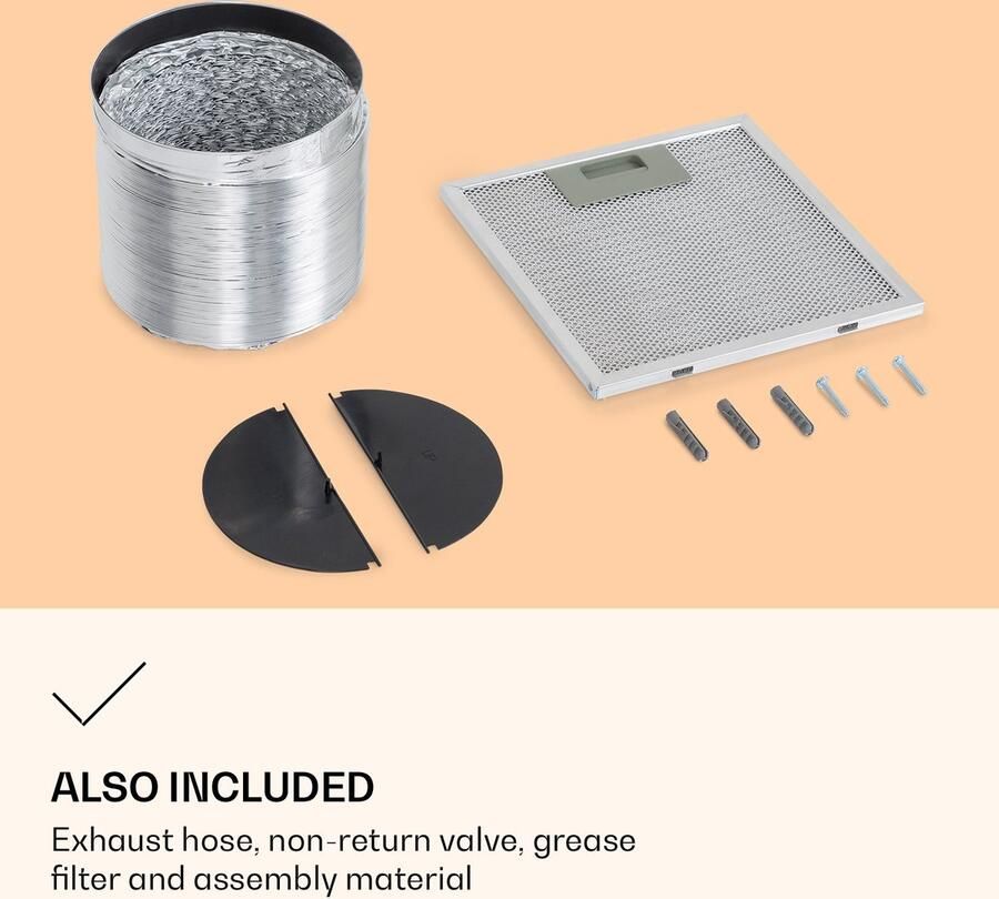 Klarstein Afzuigkap Barella Wandafzuigkap 35 X 93 cm (Øxh) 3 Standen 557 M³ H LED Verlichting Inclusief Actieve Koolfilters Recirculatie Of Afvoersysteem Roestvrijstalen Behuizing Vetfilter Zilver 557 m³ u voor Keuken