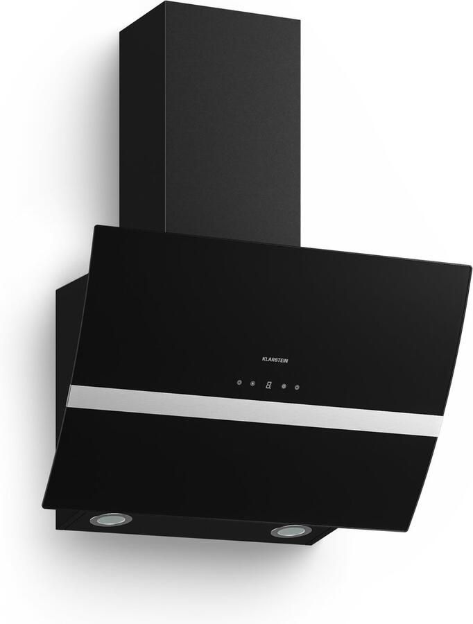 Klarstein Afzuigkap Clara 60 glas 591 M³ H Touch Sfeerlicht Zwart Wandafzuigkap 509 m³ u 43 cm voor Keuken Vetfilter RVS Aluminium Dampkap Wasemkap Kookplaatafzuiging