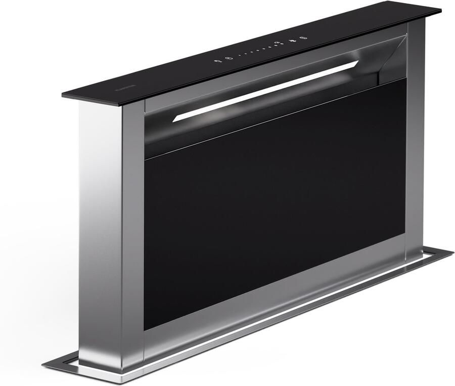 Klarstein Afzuigkap downdraft 60 cm verzinkbare afzuigkap afvoer circulatie voor de keuken smalle circulatiekap zonder afvoerbuis luchtstroom van 576 m³ h ledverlichting & touch bediening 650 m³ u voor Keuken Inbouw Afzuiging Vetfilter RVS