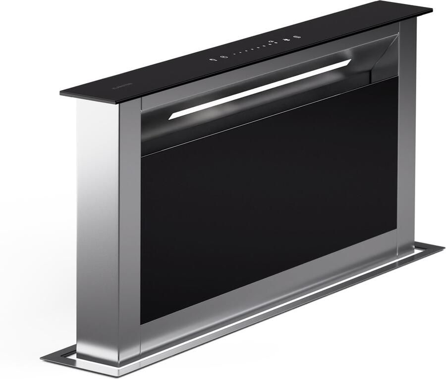 Klarstein Afzuigkap downdraft 60 cm verzinkbare afzuigkap afvoer circulatie voor de keuken smalle circulatiekap zonder afvoerbuis luchtstroom van 713 m³ h ledverlichting & touch bediening 651 m³ u voor Keuken Inbouw Afzuiging Vetfilter RVS