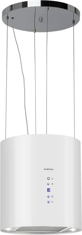 Klarstein Afzuigkap Eilandafzuigkap Vrijhangend 583 m³ u Luchtstroom Afvoer Recirculatie Afzuigkap voor Plafondmontage Moderne Eilandafzuigkap 3 Standen Actieve Koolstoffilter Eilandkap voor Plafond