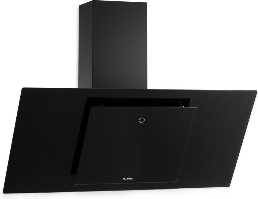 Klarstein Eleonora Kopffreie Dunstabzugshaube EEK A++ Abluftleistung: 426 m³ h Touch Control RGB Ambiente Farbe 60 dB Umluft en Abluft LED Beleuchtung Fettfilter 90 cm schwarz – geschikt voor thuisfitness en sportschoolgebruik duurzame con