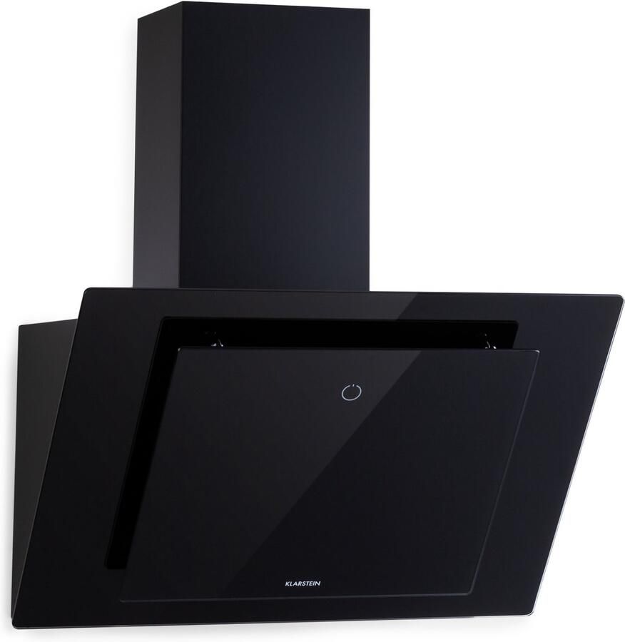 Klarstein Afzuigkap Eleonora Schuine Afzuigcapaciteit: 426 m³ h Touchbediening RGB-Ambientekleur 60 dB Recirculatie En Afvoer LED-Verlichting Vetfilter 60 cm Zwart Wandafzuigkap 43 cm voor Keuken Koolstoffilter