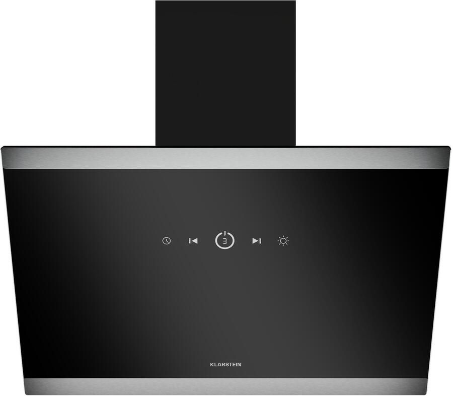 Klarstein FlashLine Dunstabzugshaube – 60 cm Kopffreihaube Touchscreen 524 m³ h A++ Energieeffizienz LED Beleuchtung leise 34 5 dB Schwarz Abluft en Umluftbetrieb – geschikt voor thuisfitness en sportschoolgebruik duurzame constructie eenvou
