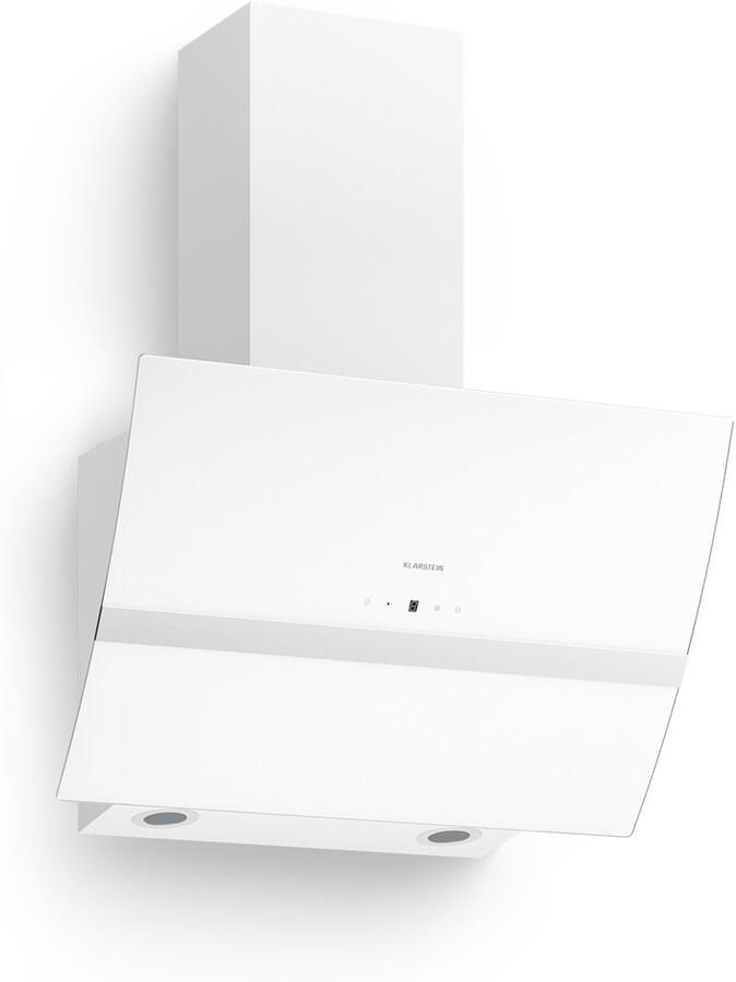 Klarstein Afzuigkap Luchtcirculatie Afvoer Stille RVS Wandafzuigkap met Filter 60 cm LED-verlichting Schuine Afzuigkap 509 m³ u 43 cm voor Keuken Touch Vetfilter Aluminium glas Dampkap Wasemkap Kookplaatafzuiging