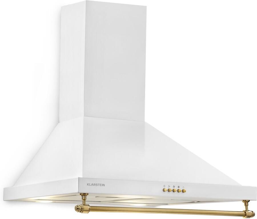 Klarstein Afzuigkap Montblanc Wandkap Afvoer Recirculatie 3 Standen Schouwkap Met Max. Afzuigcapaciteit: 599 m³ h wandmontage Breedte: 60 cm Wit Wandafzuigkap 50 cm 165W voor Keuken Vetfilter Dampkap Wasemkap